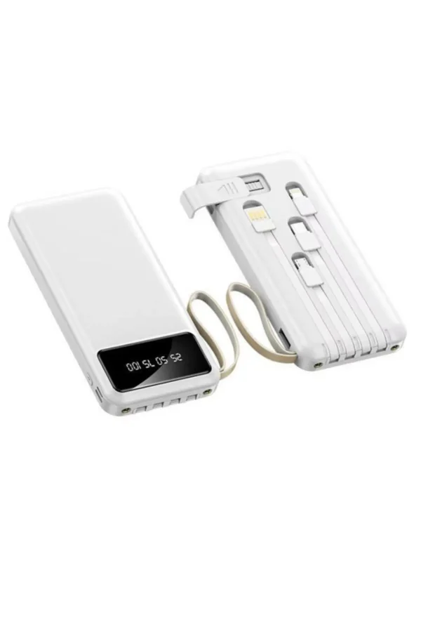10000 Mah. Hızlı Şarj Özellikli Dijital Göstergeli 4 Çıkışlı Powerbank - Görsel 2