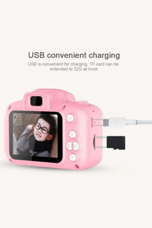 Pembe Renk Mini 1080p Hd Çocuk Kamera Dijital Fotoğraf Makinesi 2.0 Inç Ekran - Görsel 5
