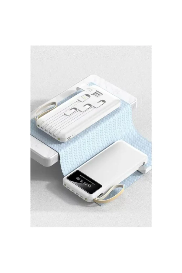 10000 Mah. Hızlı Şarj Özellikli Dijital Göstergeli 4 Çıkışlı Powerbank