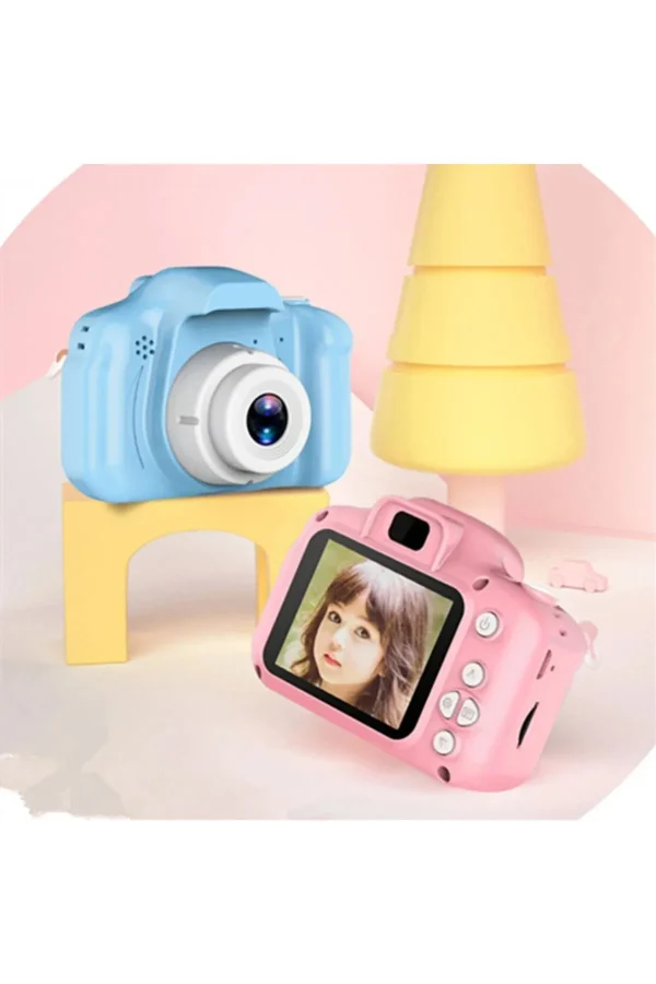 Pembe Renk Mini 1080p Hd Çocuk Kamera Dijital Fotoğraf Makinesi 2.0 Inç Ekran - Görsel 4