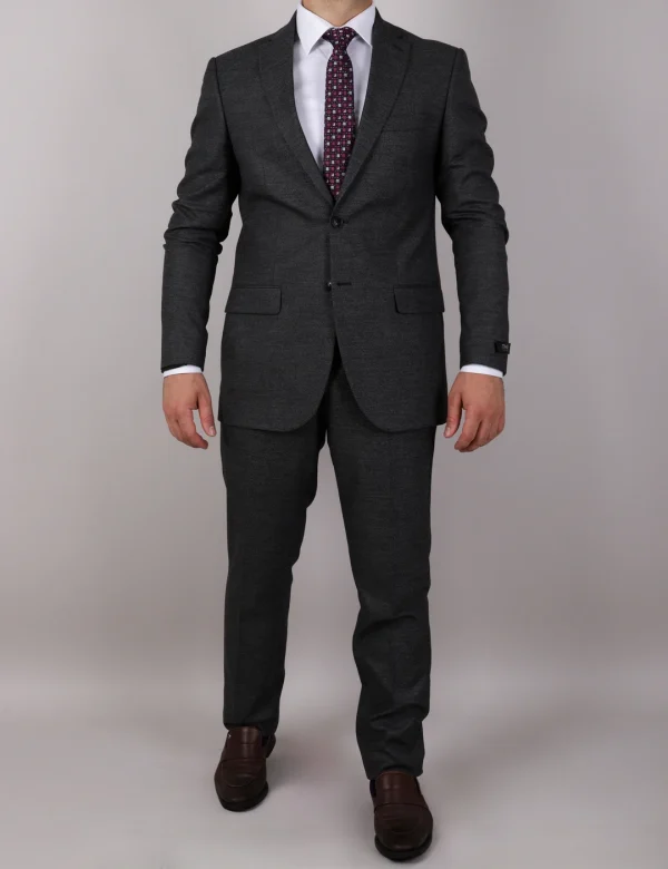 UMR COLLECTION Dokulu Füme Gri Takım Elbise