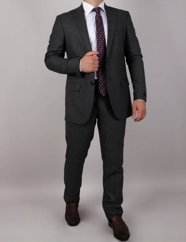 UMR COLLECTION Dokulu Füme Gri Takım Elbise - Görsel 2