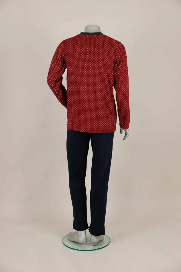 İnci Ceyda Bordo Beyaz Desenli Pijama Takımı - Görsel 2