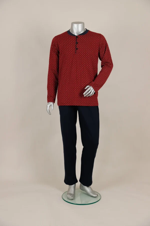 İnci Ceyda Bordo Beyaz Desenli Pijama Takımı - Görsel 3