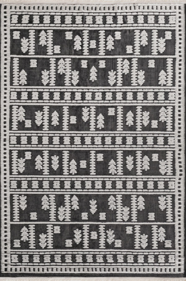 C045 Antrasit / Krem Bahariye Halı