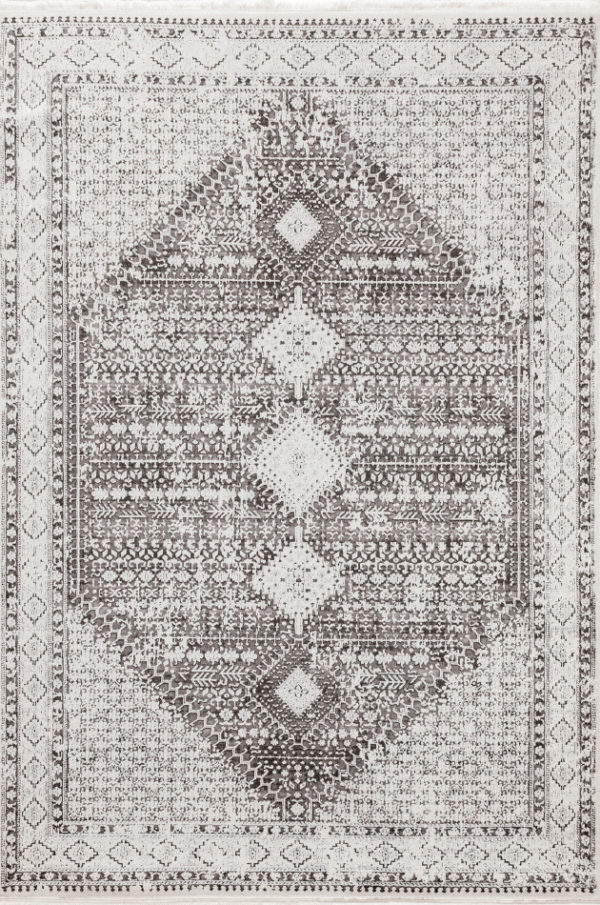 B235 Marcel Gri/Beyaz Bahariye Halı