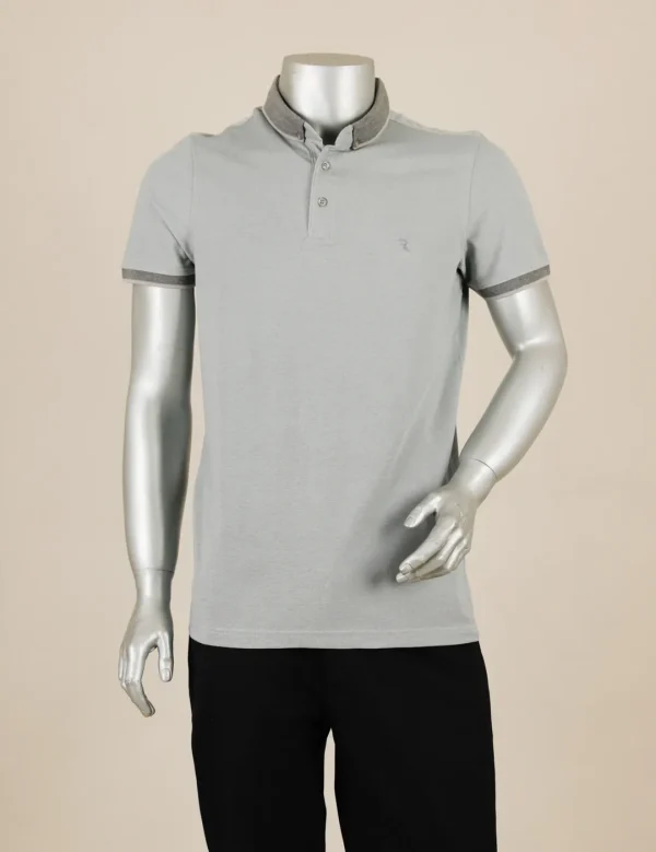 R-GERMEN Polo Yaka Gri Renk T-shirt