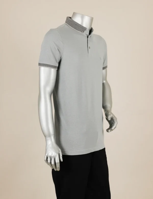 R-GERMEN Polo Yaka Gri Renk T-shirt - Görsel 2