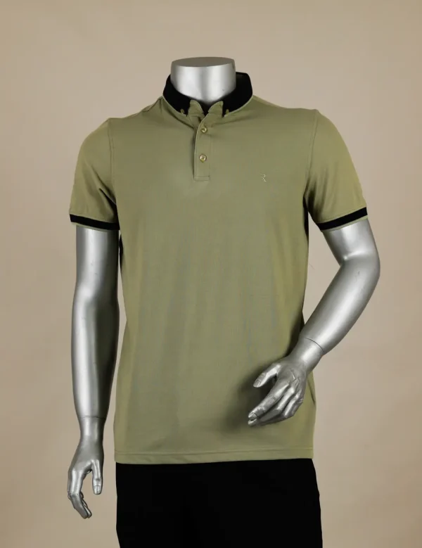 R-GERMEN Polo Yaka Kapalı Yeşil Renk T-shirt
