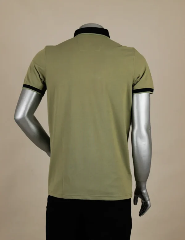 R-GERMEN Polo Yaka Kapalı Yeşil Renk T-shirt - Görsel 3