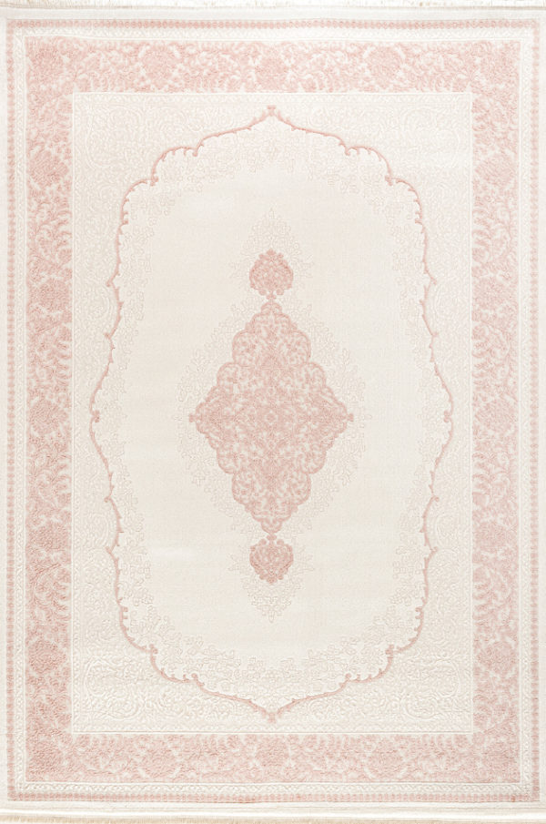 B766 Krem / Pembe Bahariye Halı