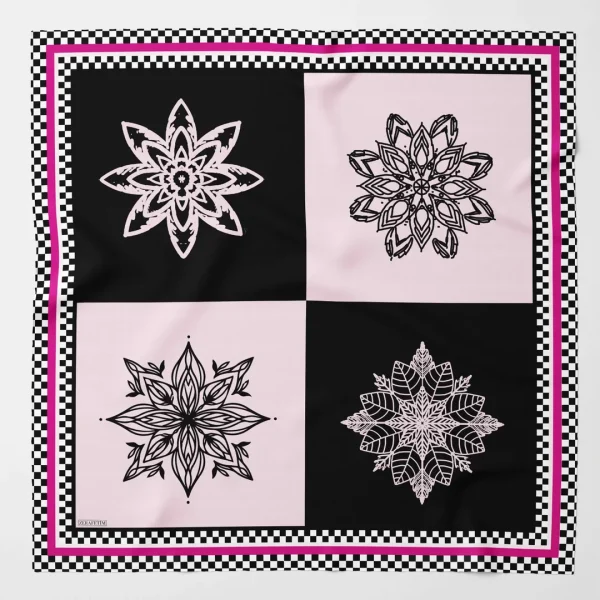 Zerafetim Twill İpek Kar Tanesi Desenli Pembe