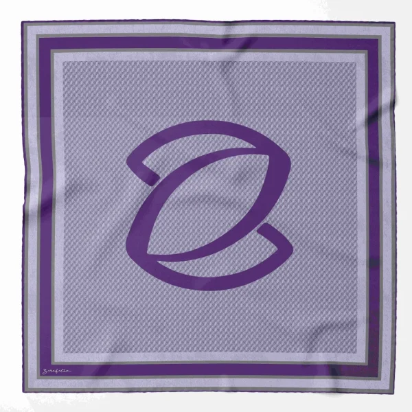Zerafetim Twill İpek Logolu Desen Mor