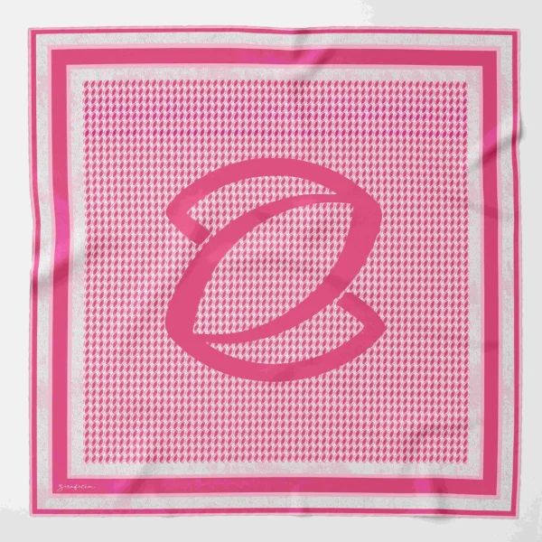 Zerafetim Twill İpek Logolu Desen Pembe