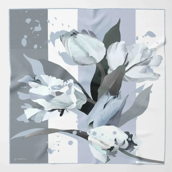 Zerafetim Twill İpek Magnolia Buz Mavisi