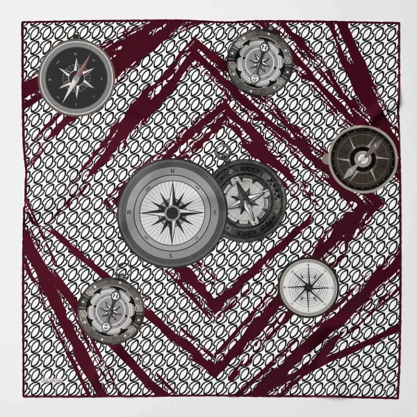 Zerafetim Twill İpek Pusula Bordo