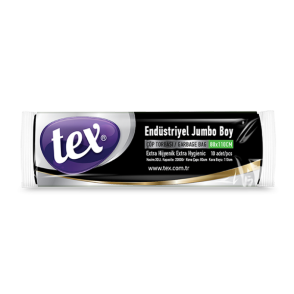 Tex Endüstriyel Jumbo Boy Çöp Torbası Siyah