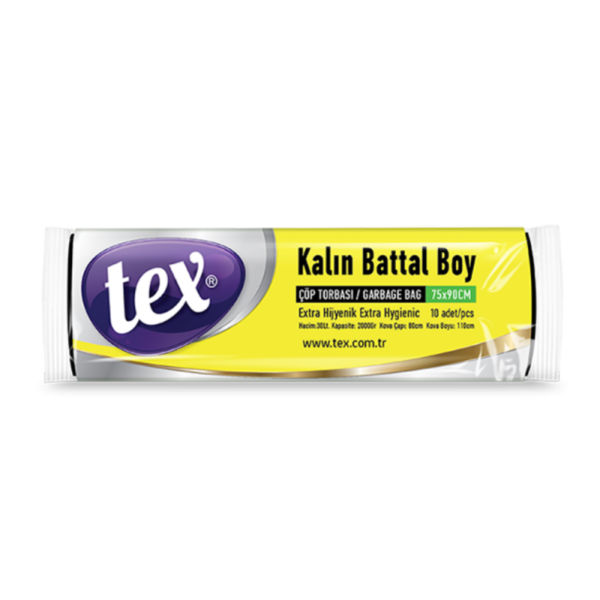 Tex Kalın Battal Boy Çöp Torbası Siyah