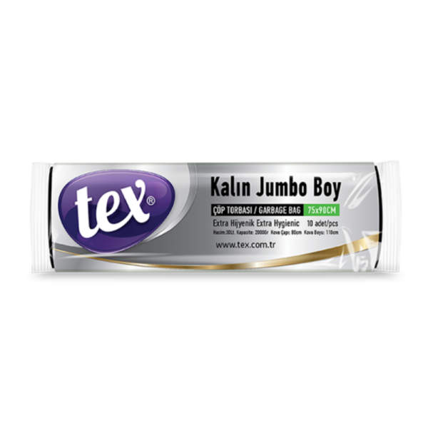 Tex Kalın Jumbo Boy Çöp Torbası Siyah
