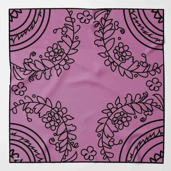 Zerafetim Twill İpek Yonca Desen Pembe